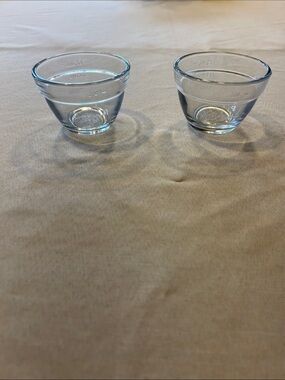 The Pampered Chef Clear Glass measuring Prep Bowls - Set of 2